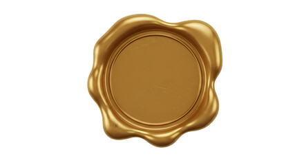 Gold wax seal isolated. Gold wax seal isolated on transparent background, png
