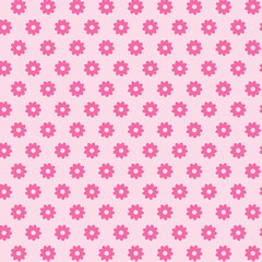 Pink color shades flowers background pattern. Square design