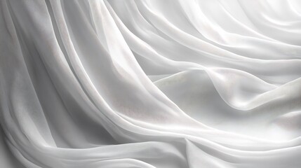 Obraz premium Soft light illuminates flowing white fabric elegantly draped creating a serene mood. AI Generated