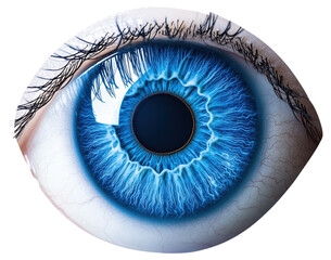 PNG Close-up illustration of a blue eye with detailed iris