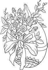 Bouquet and Easter egg coloring.eps
