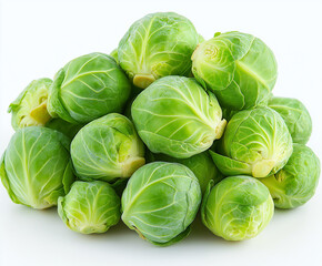 Fototapeta premium brussels sprouts on white background