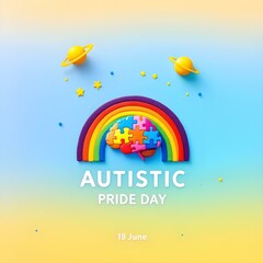 Naklejka premium A digital art illustration for Autistic Pride Day