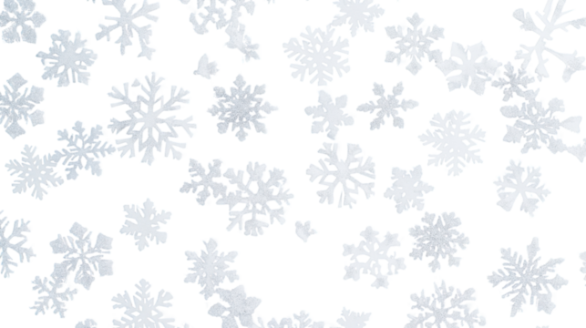 Falling snowflakes pattern on transparent background for winter design