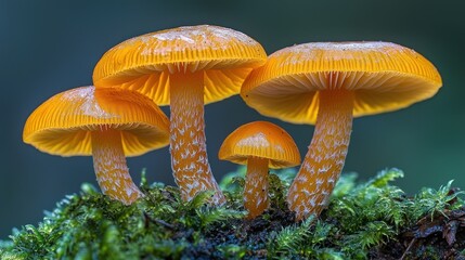 Fototapeta premium Close-up of vibrant orange mushrooms