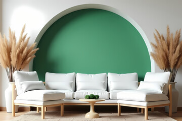 Interior  modern living room  minimalist decor in earthy tones create a warm and inviting living area cozy furniture