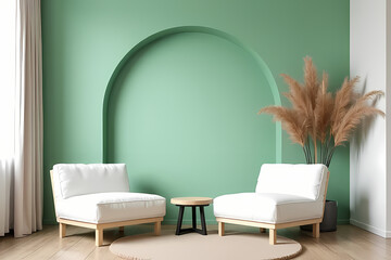 Interior  modern living room  minimalist decor in earthy tones create a warm and inviting living area cozy furniture