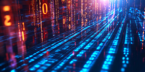 A computer screen with a blue line of numbers and red numbers