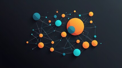 Abstract digital icon, data network-inspired, simple futuristic design