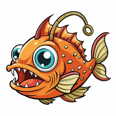 vector illustration of anglerfish