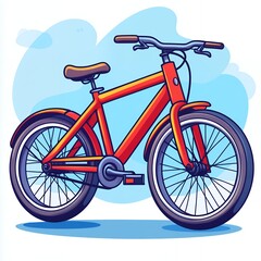 Fototapeta premium Red Bicycle Illustration Perfect for Kids Book Bicycle Design and Cycling Themes