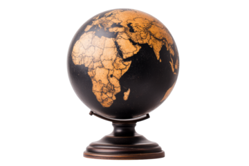 Detailed globe showing the continents and countries of the world