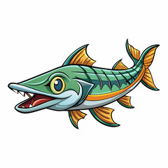 vector illustration of a barracuda fish