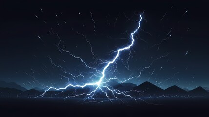 Abstract lightning storm created from electric energy particles, high contrast, dramatic effect