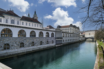 View of the old city of ljubljana, slovenia