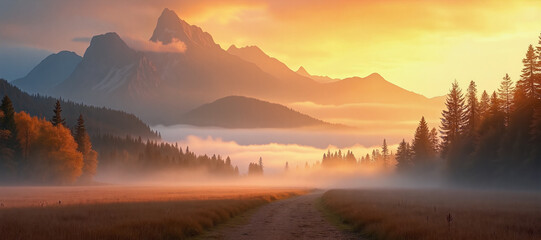 sunrise in the mountains