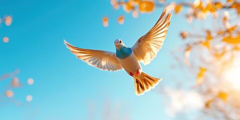 Fototapeta premium Dove In Flight Banner