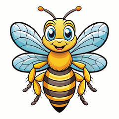 bee cartoon isolated on white