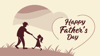 Happy Father's Day Vector Banner Illustration Design