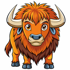 cartoon bison vector