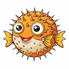 blowfish cartoon vector