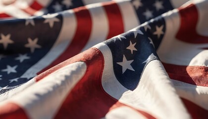 Naklejka premium Election day politics american flag draped in hope outdoor celebration colorful atmosphere close-up perspective