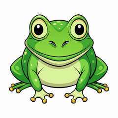 green bullfrog on white background