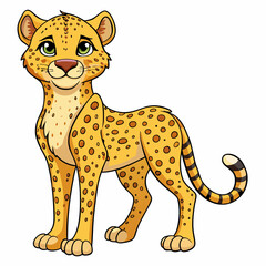 cheetah cartoon isolated on white