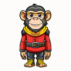 cartoon illustration of a chimpanzee