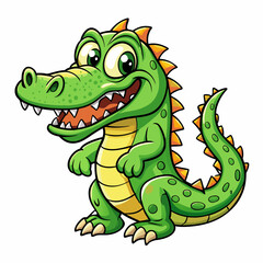 cartoon crocodile isolated on white