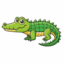 cartoon crocodile isolated on white