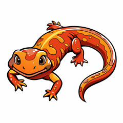 newt on a white background
