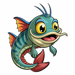 vector illustration of eel cartoon
