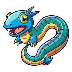 vector illustration of eel cartoon