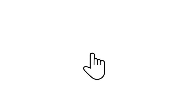 Finger touch gesture animation.hand icon touching animation.