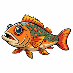 vector illustration of a grouper fish