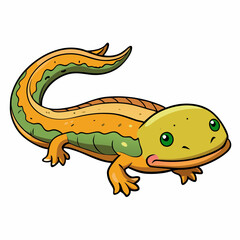 cartoon hellbender isolated on white