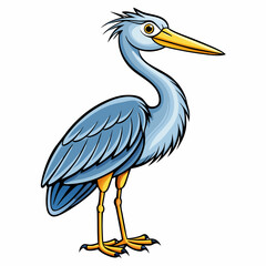 heron on a white background