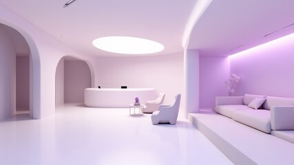 Minimalist Clinic Reception Area With White Decor