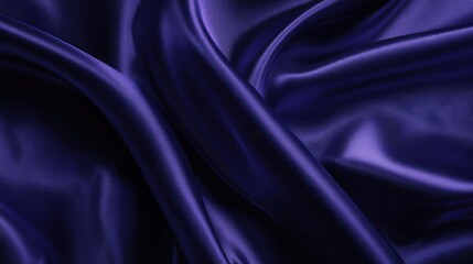 Obraz premium Luxurious Dark Purple Satin Fabric with Flowing Drapes and Elegant Shimmering Folds for Fashion and Creative Design