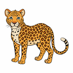 leopard cartoon isolated on white