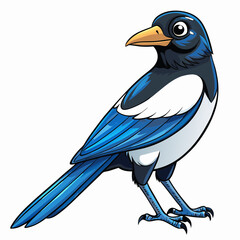 magpie bird isolated on white
