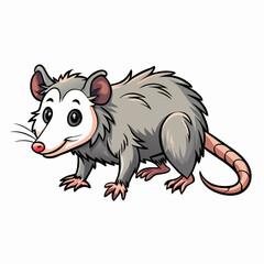 funny cartoon opossum