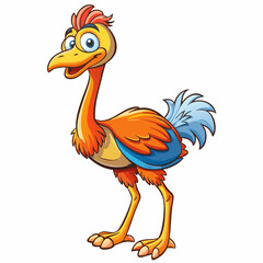 funny cartoon ostrich