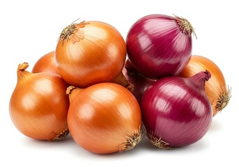 onions on a white background