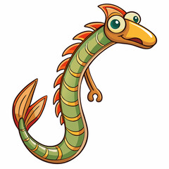 pipefish isolated on white