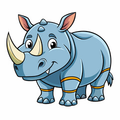 cartoon rhinoceros vector illustration