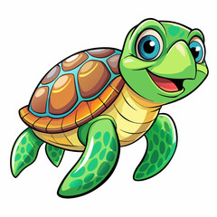 sea turtle cartoon vector
