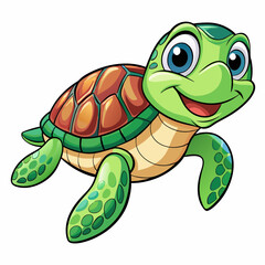 sea turtle cartoon vector