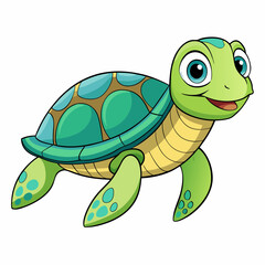 sea turtle cartoon vector